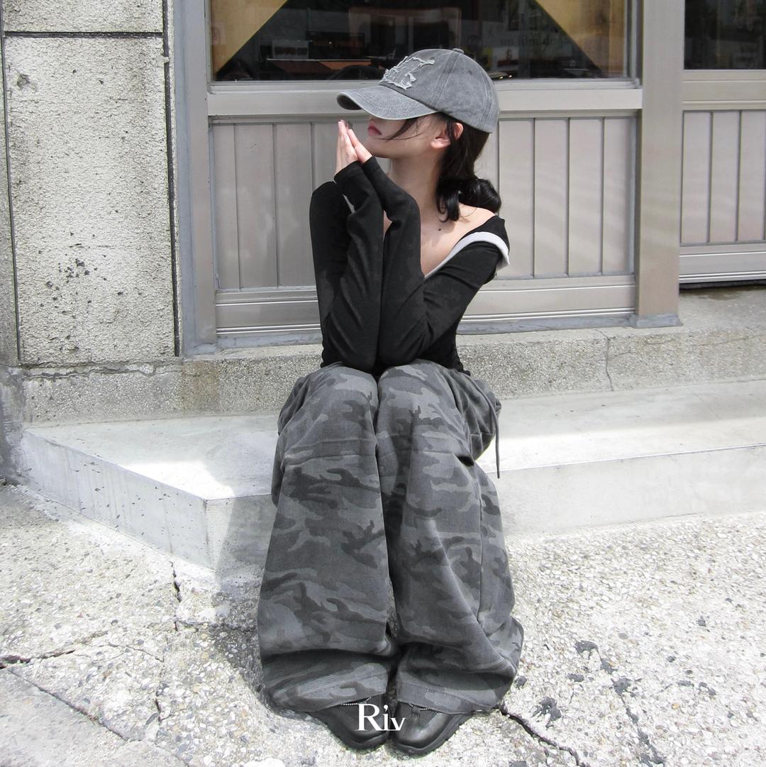 카모 스냅 핀턱 PT (2color)