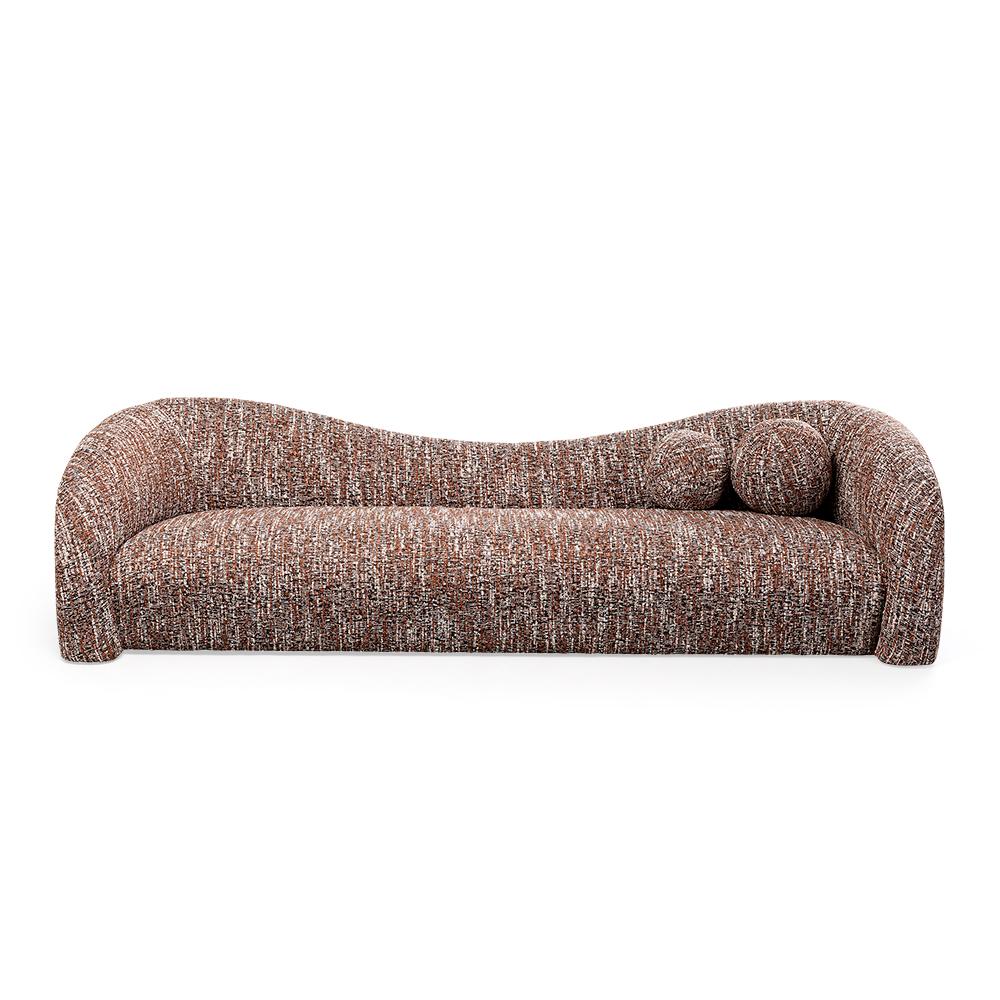Sofa 3-Seater Livia Melange Brown 261cm