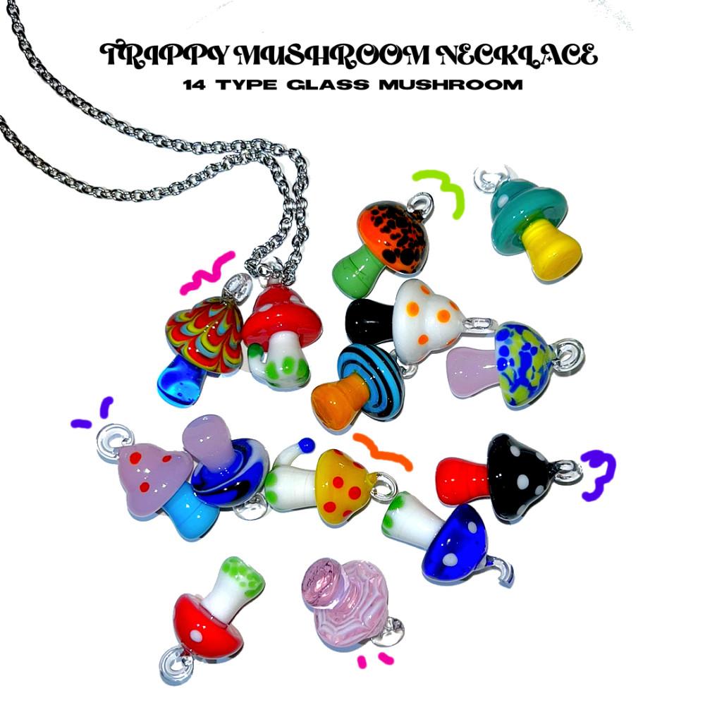 Trippy mushroom necklace