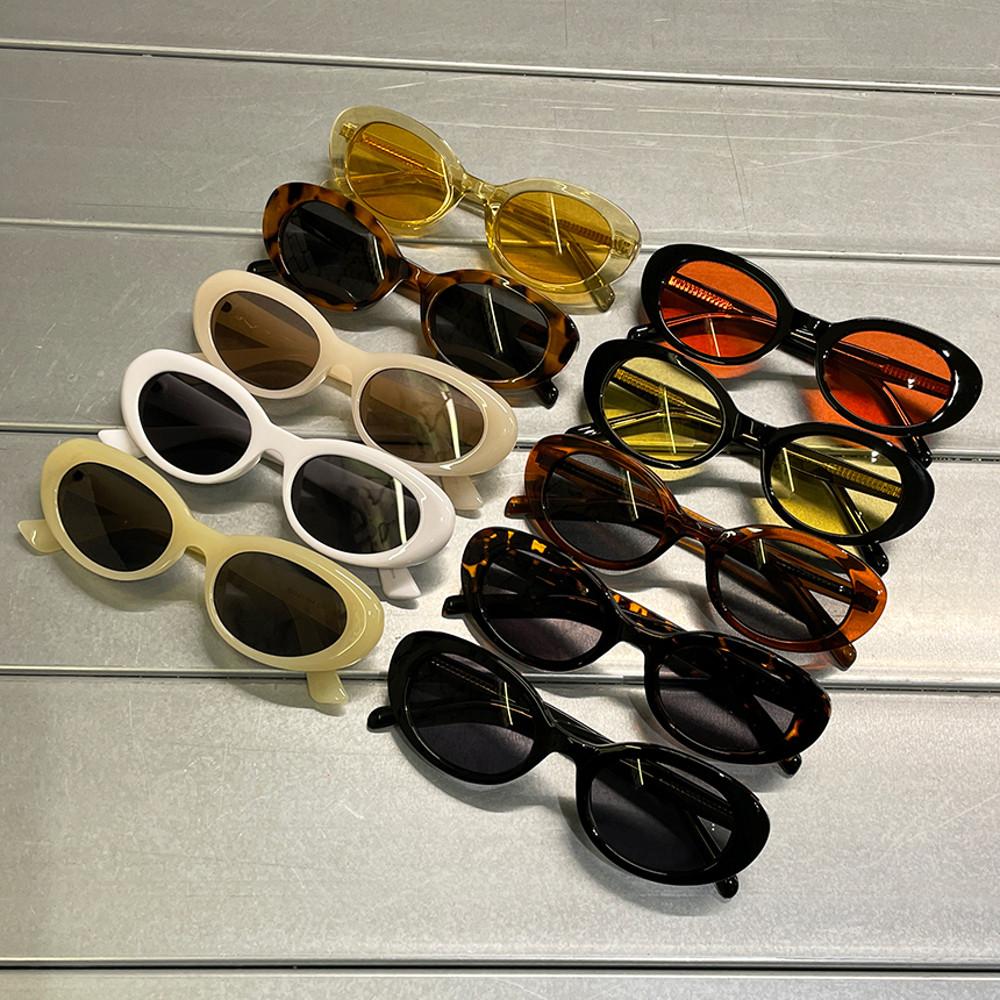 커트코베인 레트로 타원형 뿔테 틴트 선글라스 남자 여자 빈티지선글라스 캣아이 힙합 색안경 자외선차단