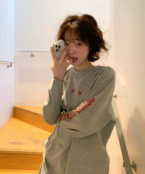 Star Circle long sleeve Gray