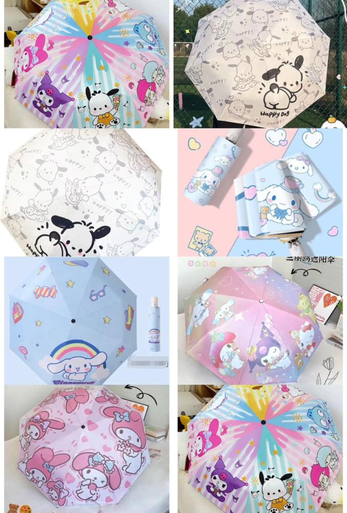 산리오 3단 우산 (바로배송) 자동 시나모롤 포차코 무지개 쿠로미 리틀트윈 마이멜로디 헬로키티 폼폼푸린 한교동