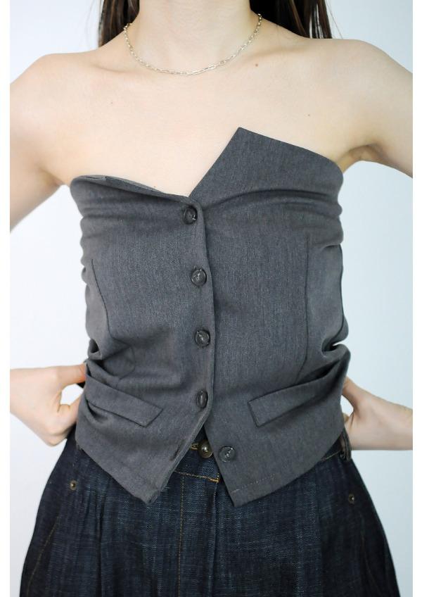 shirring vest top(2color)