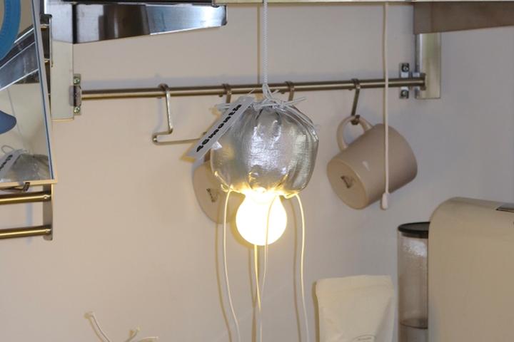 silver hanging lamp