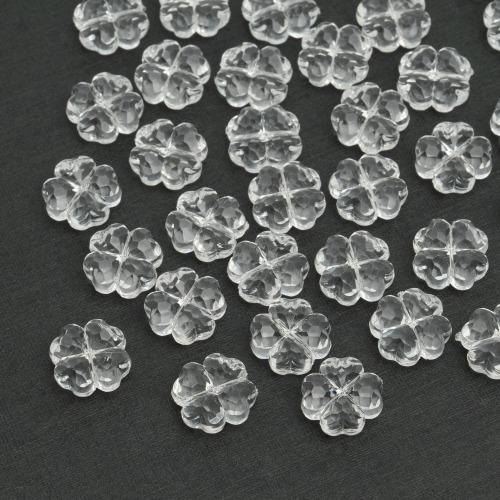 AR420-아크릴 각 클로버 통과형 13x13mm 투명클리어(30개)