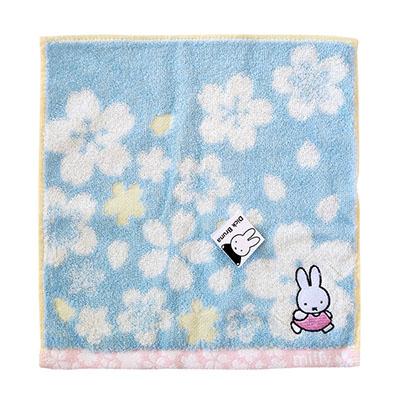 미피(miffy) 벗꽃 캐릭터 손수건, 미니타올, 핸드타올(Blue)