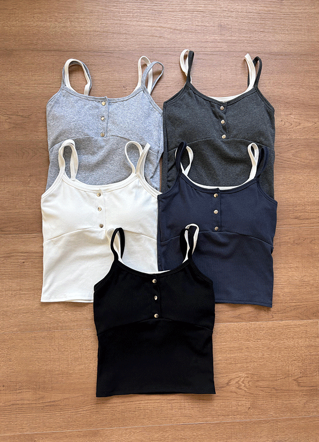 유이니 [오늘출발/캡내장/레이어드] Melville button sleeveless (5color)