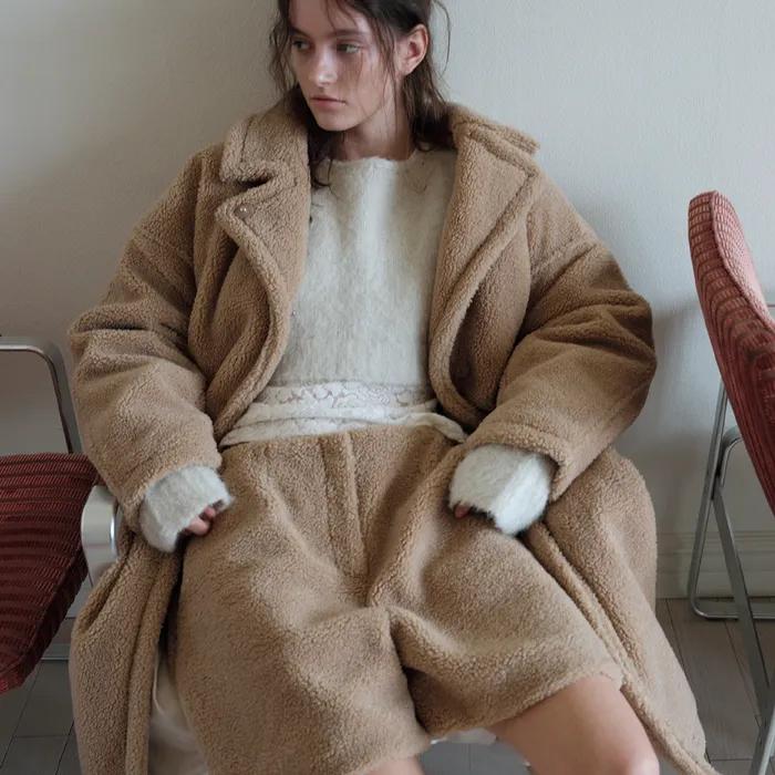 SHEARLING BERMUDA PANTS_BEIGE