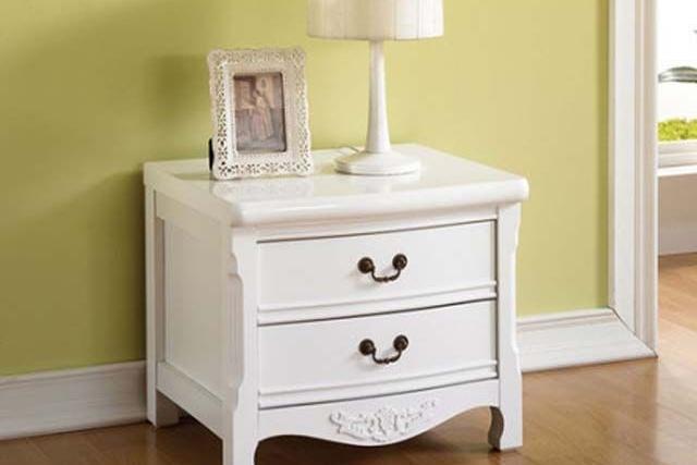 디오스 엔틱 원목 2단 협탁