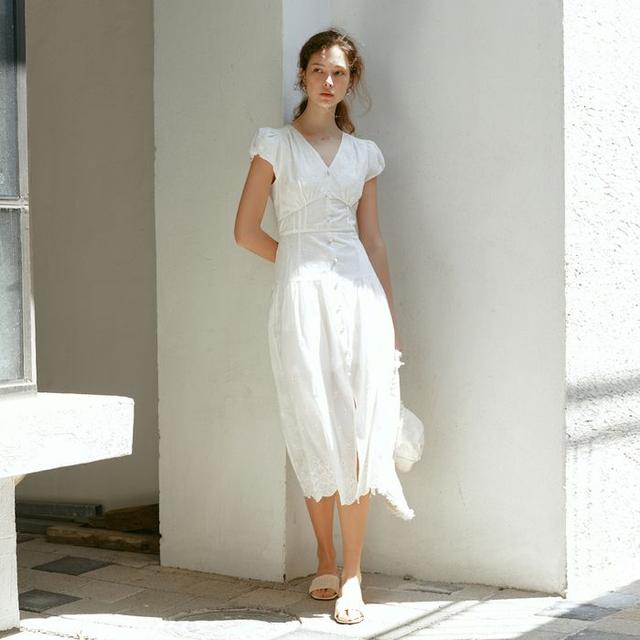 【BOHEMSEO】SEE-THROUGH CHECK RUFFLE MAXI DRESS BOHEMIAN SEOUL | 보헤미안서울 Bohemian Seoul See-Through