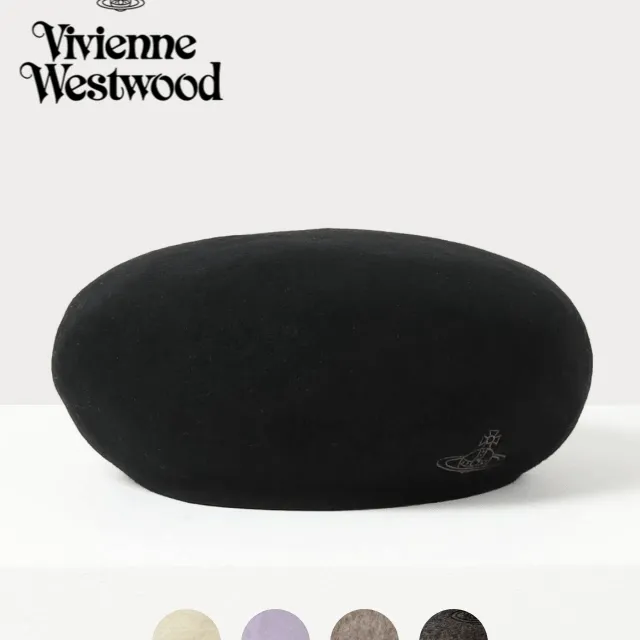 비비안 웨스트우드 로고 울 베레모 모자 23FW