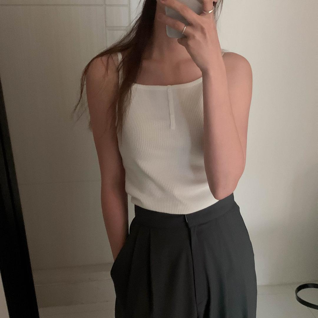 주문폭주🎉 canol button top (3color)