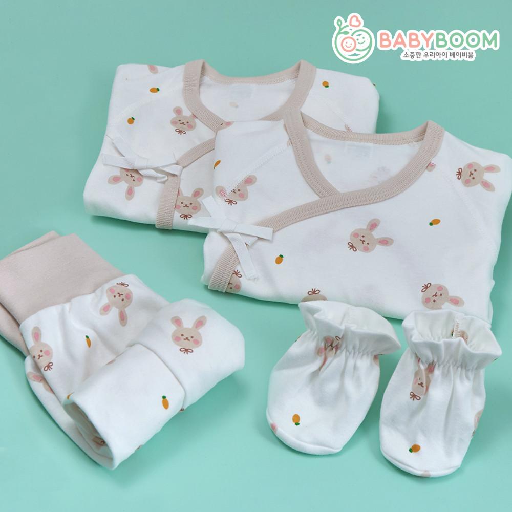 5+1 항균 순면 밤부 신생아 아기 배냇저고리 배냇가운 세트 봄 여름 여름용 가을 겨울