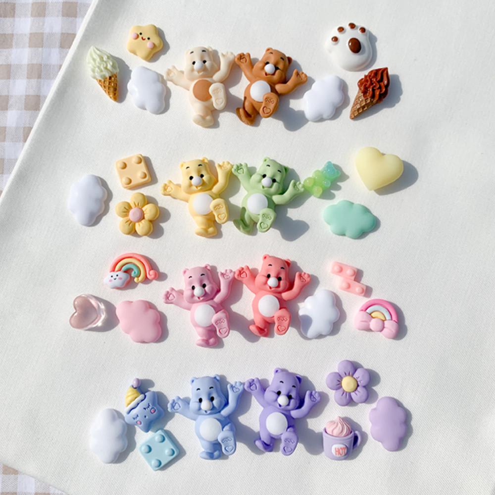 레인보우 투톤 곰돌이 지비츠 세트 8pcs  구름 꽃 하트 무지개 크록스 자비츠 파츠 부자재