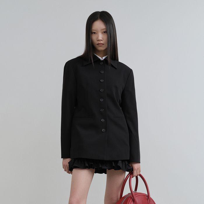 CLASSIC BUTTONED JACKET (BLACK)