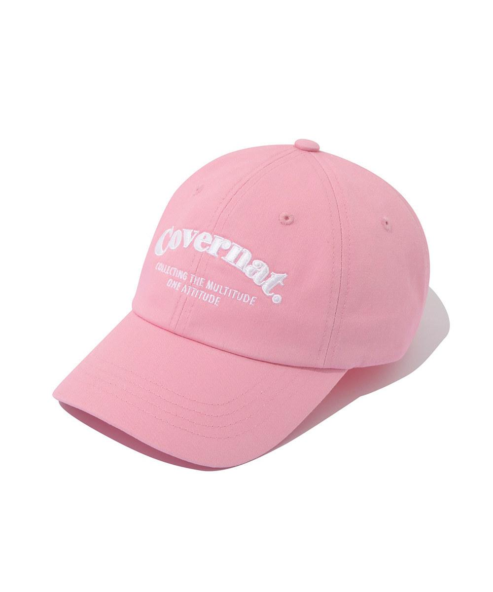 세리프 레터링 볼캡 핑크