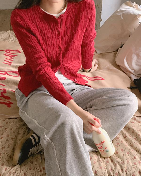 그레이스뮤즈 [5만장돌파]슬리밍 케이블 겨울 니트 가디건