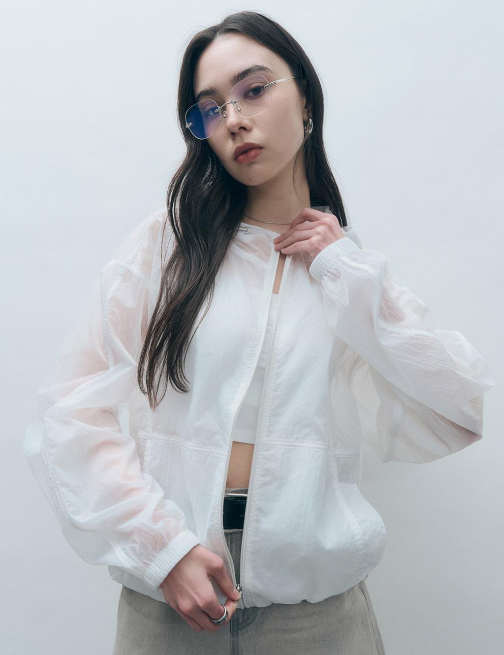 시어 후드 윈드 브레이커 화이트 MDJP020WHITE