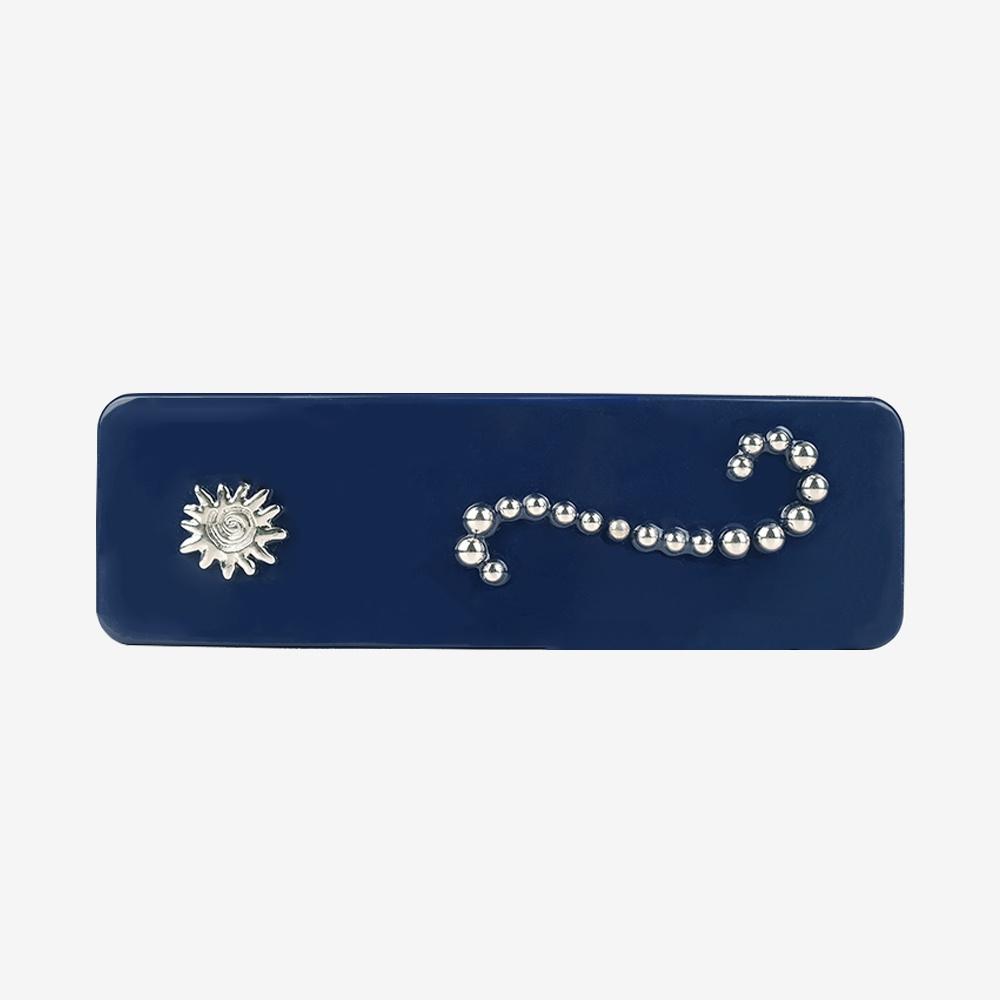 Seahorse hair barrette, GRAPE