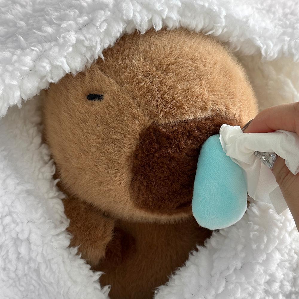 루시아이 [🧡SNS인기🧡]콧물 카피바라 인형 귀여운 동물 봉제 쿠션 베개 배게 우정템 커플 행운 응원 졸업 병맛 쓸모없는 선물 개강 학생 학교 스쿨 집들이 이사 자취 친구 쿼카 애착인형