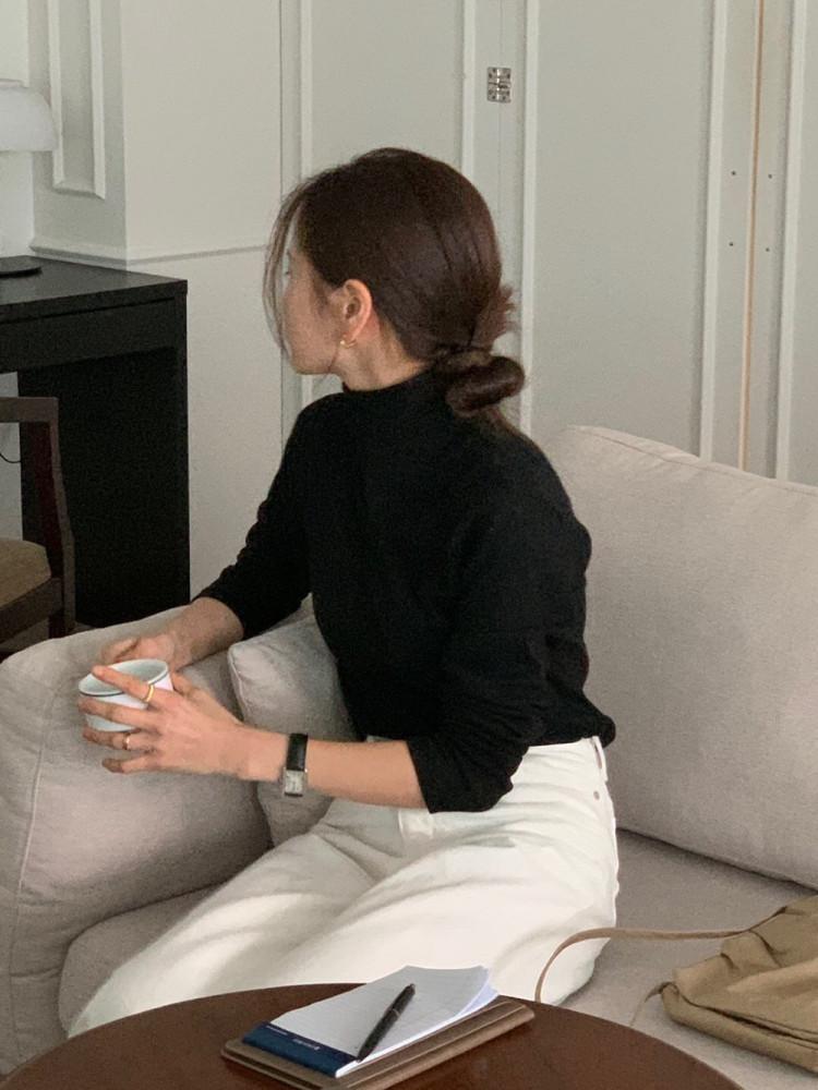 아이 당일 / 베르가못 기모 폴라 티셔츠 터틀넥 레이어드 이너 t (4color)