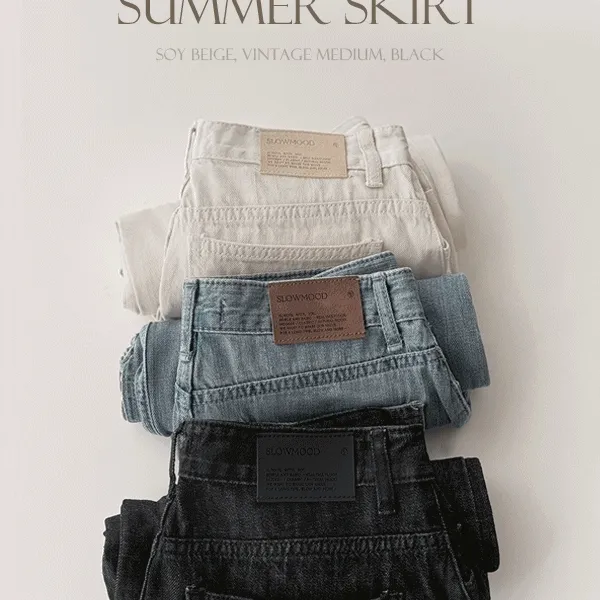 [후들데님/한여름데님] #SLOWMADE. 썸머 빈티지 데님롱스커트 - 4 size