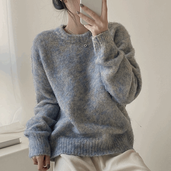 [울30!/저세상 색감~] 모헤어 라운드넥 루즈핏 니트 9color