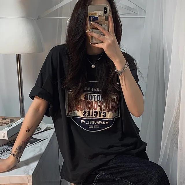 🚀당일발송🚀 Harley davidson T-shirt/ 남녀공용 오버핏 빈티지 프린팅 커플 시밀러 시밀러룩 반팔티 반팔 티셔츠 박스티 커플시밀러룩 커플반팔 커플반팔티 오버핏반팔