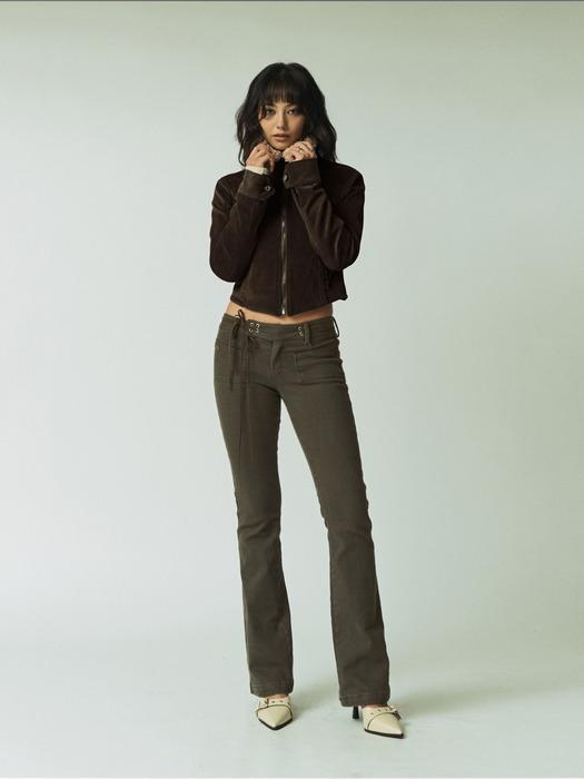 [재입고, 순차발송 ] 골덴 절개 퍼자켓 - 브라운