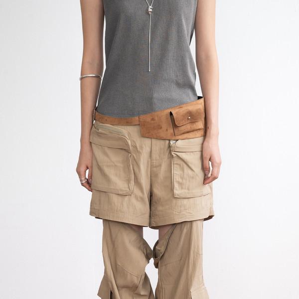 Two-Way Pocket Zip Pants (Biege)