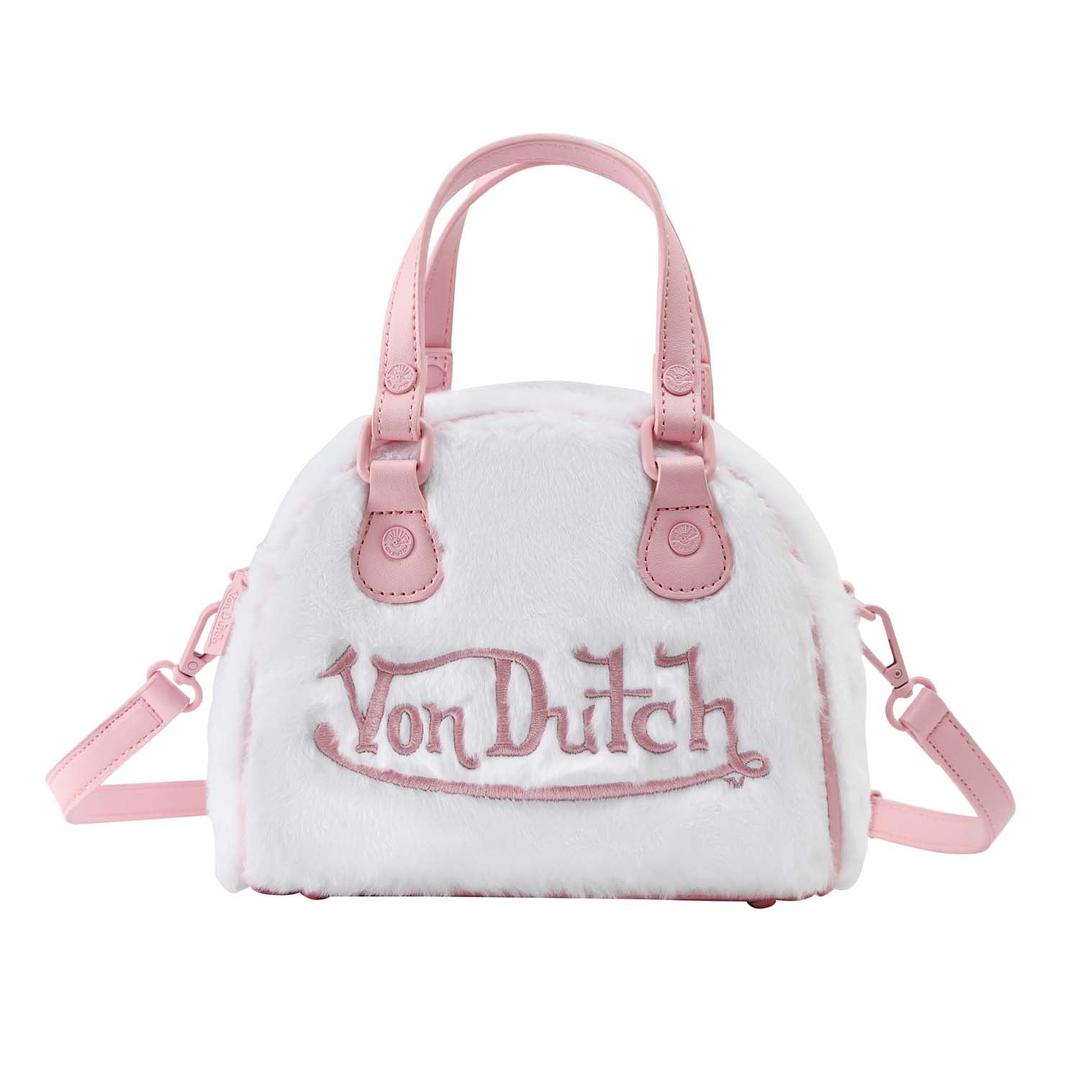Von Dutch White Furry Bowling Bag