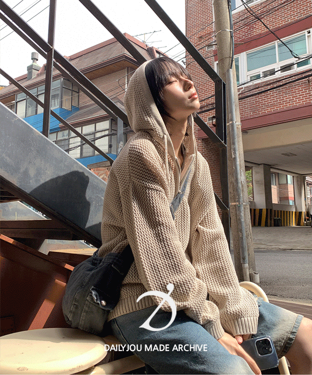 데일리쥬 [MADE] 제스퍼 메쉬 투웨이 니트집업
