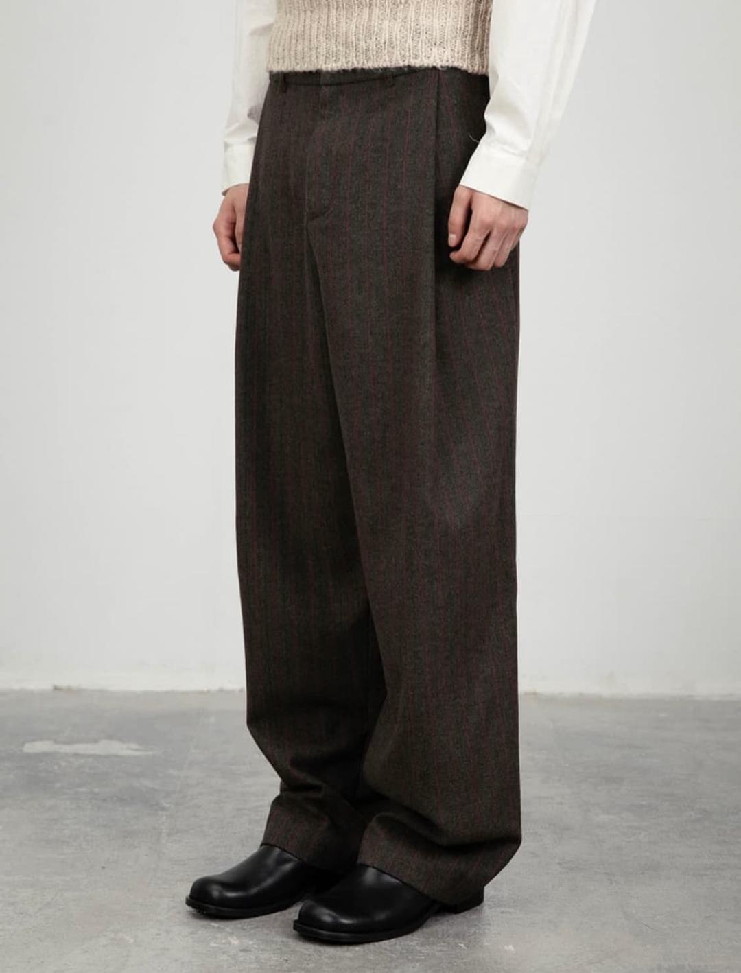 아모멘토 울 스트라이프 마틴 팬츠 M | 후루츠패밀리