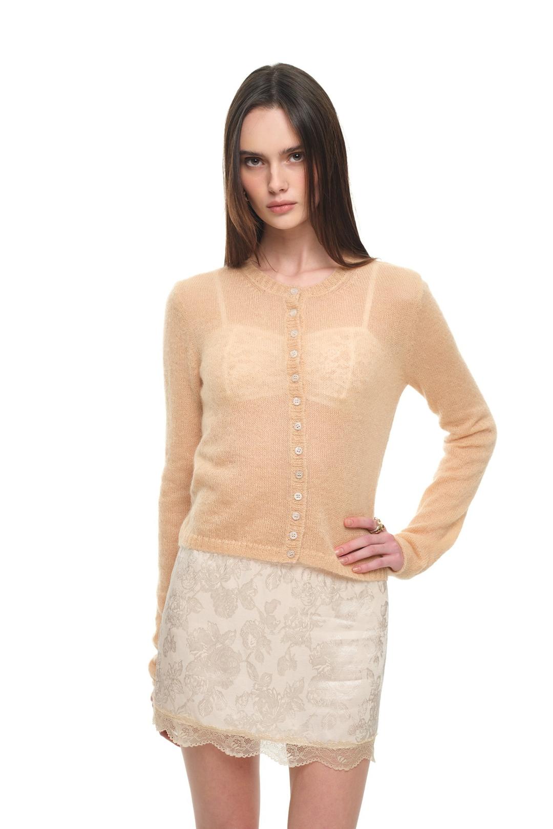 MOHAIR SLIM-FIT CARDIGAN (BEIGE)