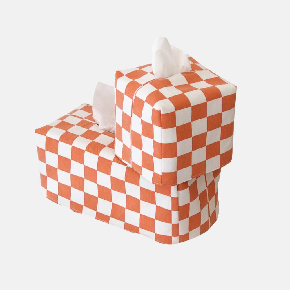 [dayndays] 체커보드 티슈케이스 오렌지