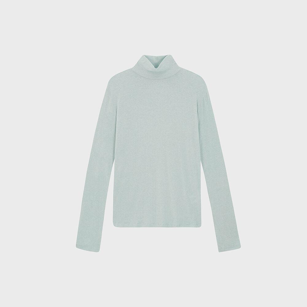 Soft Angora Half-neck Top (Baby Blue)
