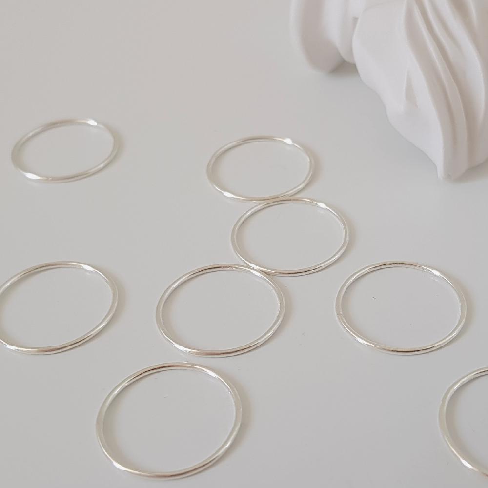 92.5실버 1mm 민자 반지,레이어드링 실반지,은반지(3~21호)