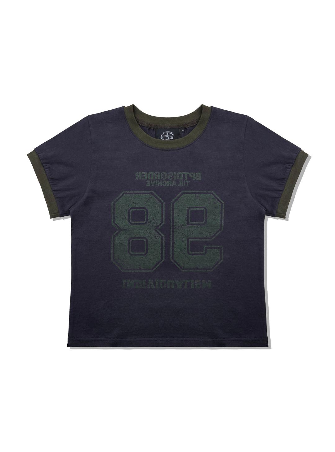 VINTAGE 98 RINGER CROP TEE CHACOAL