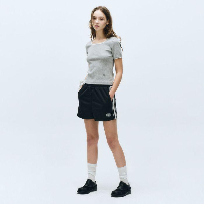 W LACE TRACK SHORTS black