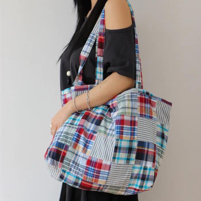 Patchwork Eco Bag/Blue