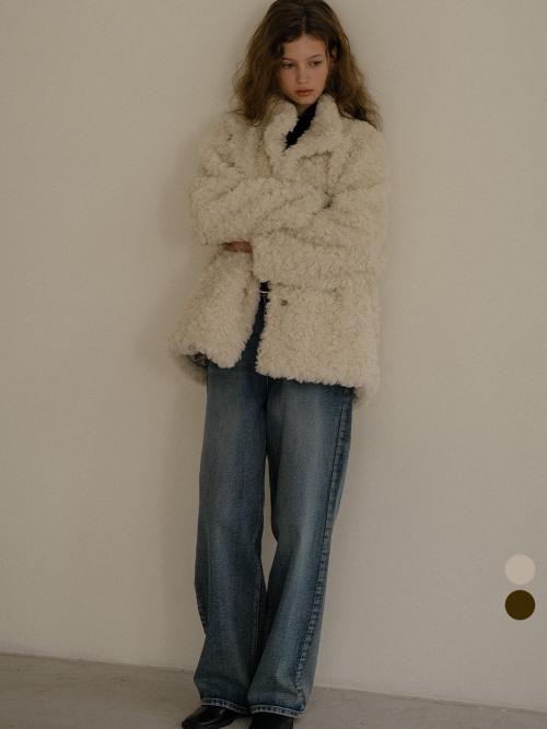 Teddy bear half fur coat [TIWT03CT01]_2color