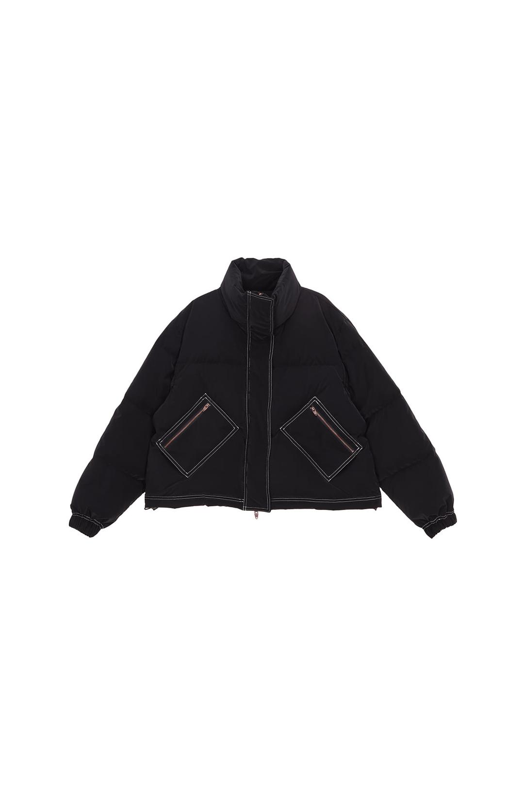 STITCH COATING DOWN JUMPER FOR WOMEN IN BLACK
