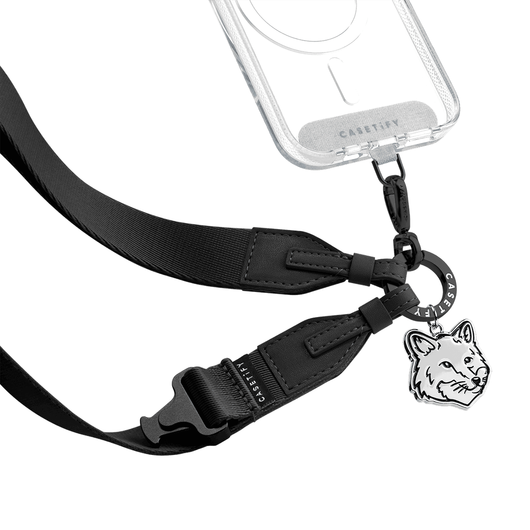 Maison Kitsune 2-in 1 Utility Lanyard - Black