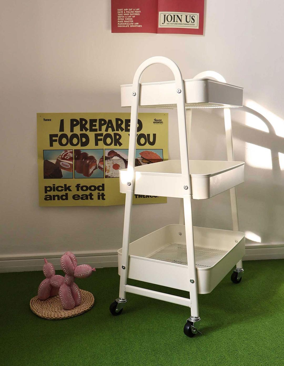 킨슬리 이동식 3단 무빙 트롤리