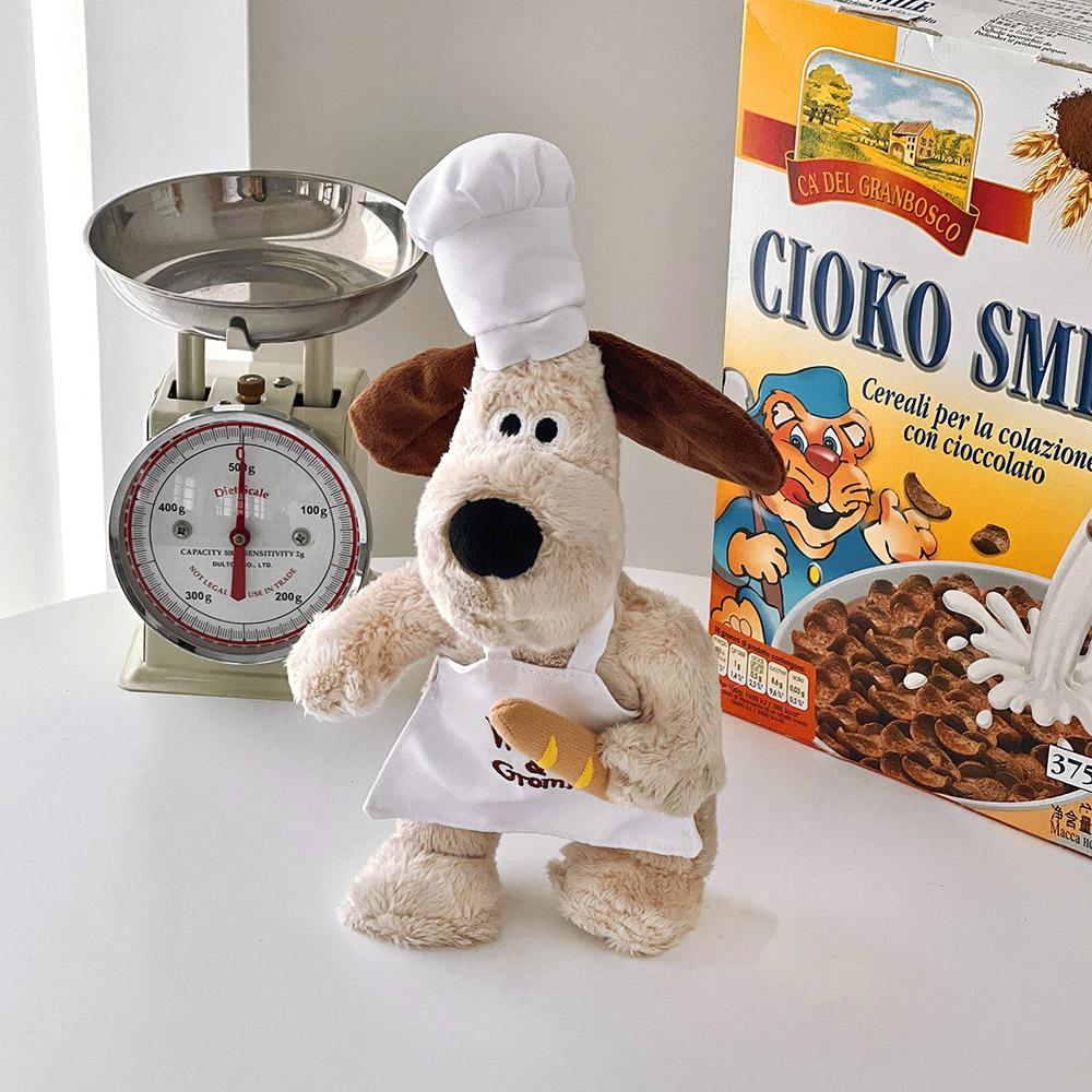 [귀여운선물] 요리사 그로밋인형 25cm 귀여운 강아지인형 애착인형