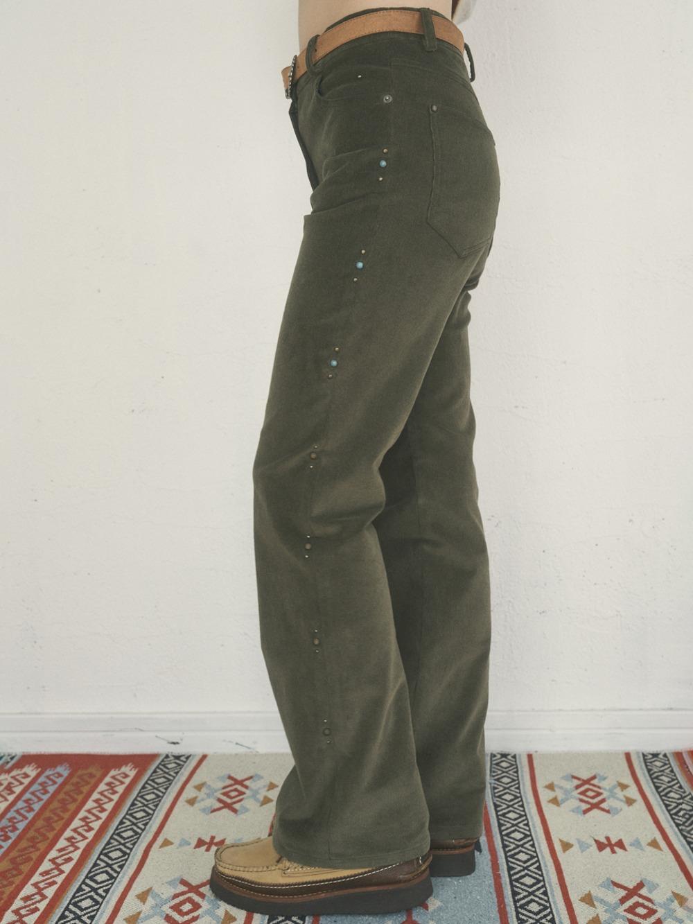 Concho Bootcut Pants [Olive]