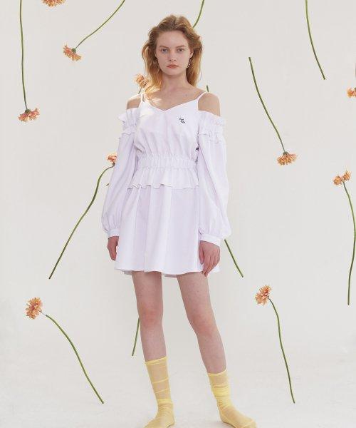 오프숄더 원피스 (화이트)