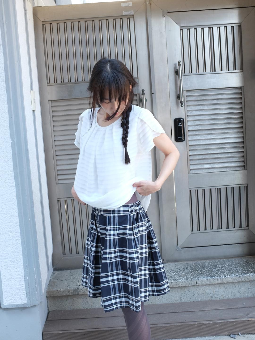 Vintage stripe white blouse