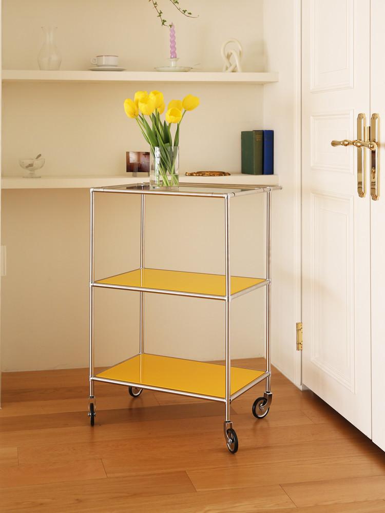 모듈 가구 이동식 선반 3단 수납함 트롤리 520x350