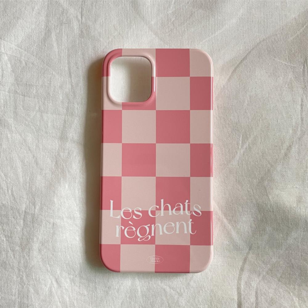 젤리핑크 체커보드 하드 케이스